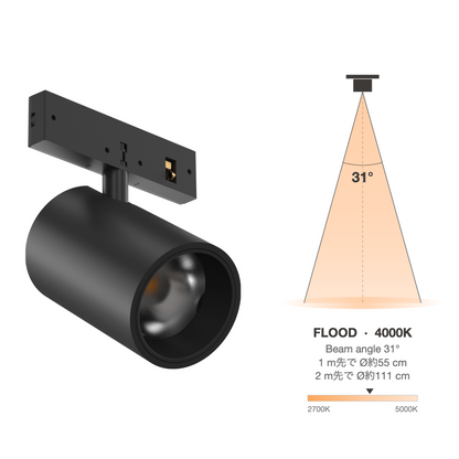 The Micro Running Magnet Micro Spot Black Flood 31° 4000K