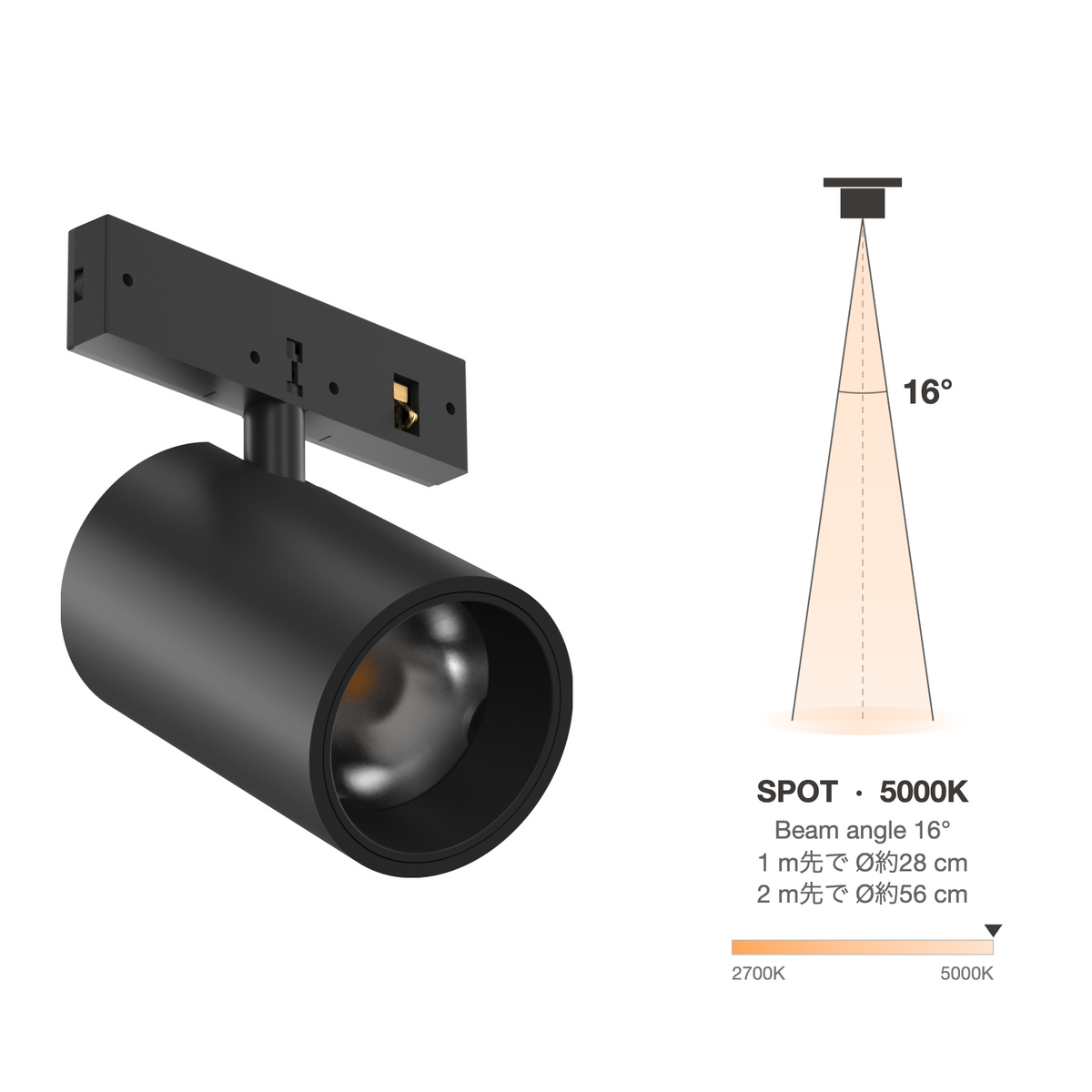 The Micro Running Magnet Micro Spot Black Spot 16° 5000K