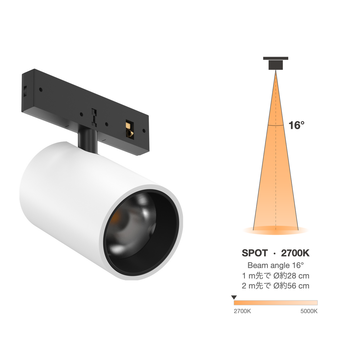 The Micro Running Magnet Micro Spot White Spot 16° 2700K