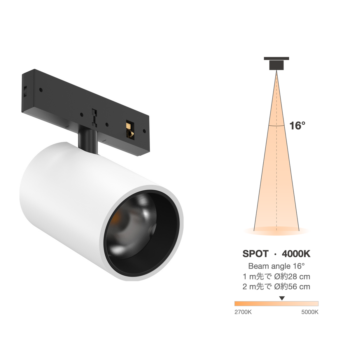 The Micro Running Magnet Micro Spot White Spot 16° 4000K