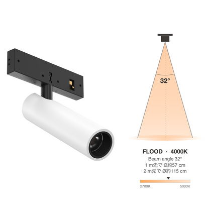 The Micro Running Magnet Nano Spot White Flood 32° 4000K