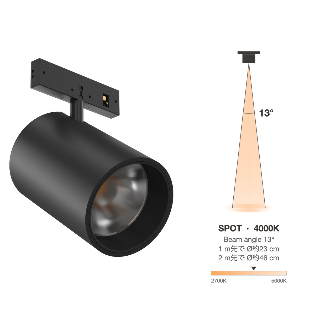The Micro Running Magnet Spot Black Spot 13° 4000K