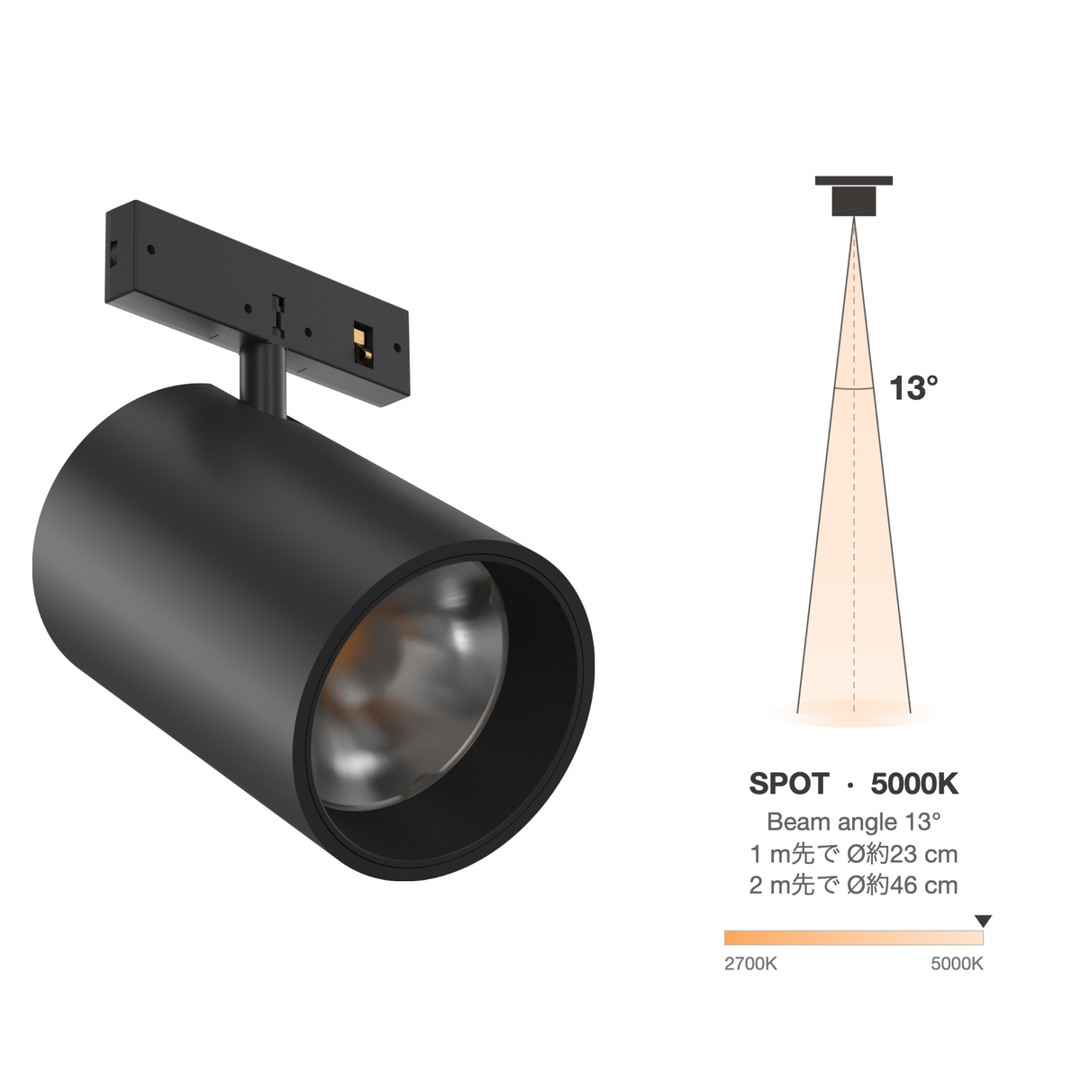 The Micro Running Magnet Spot Black Spot 13° 5000K