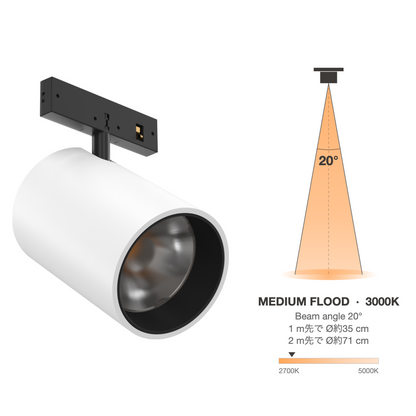 The Micro Running Magnet Spot White Medium Flood 20° 3000K