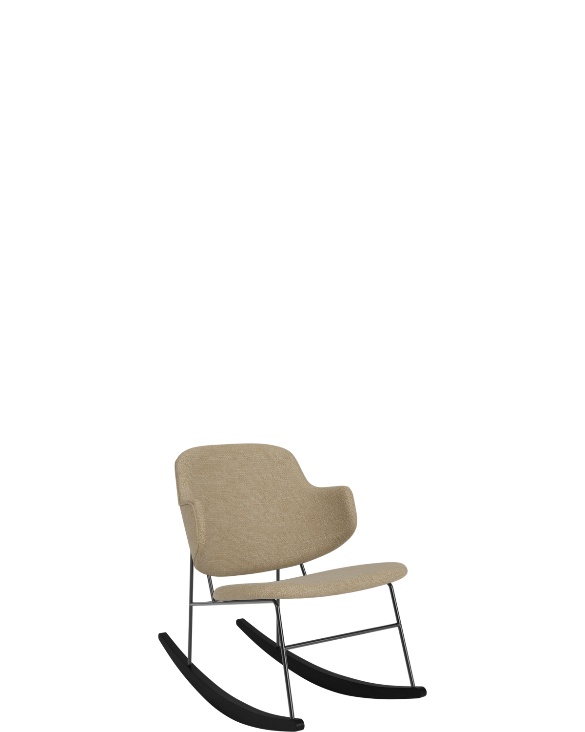 The Penguin Rocking Chair Upholstered Seat & Back / Audo Bouclé 02 (Beige) - real-scale / floor baseline y1874 / 1.00px=1mm