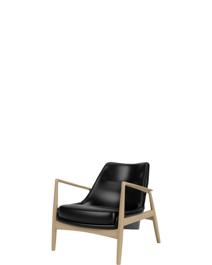 The Seal Lounge Chair Low Back / Natural Oak / Dakar 0842 (Black) - real-scale / floor baseline y1874 / 1.00px=1mm