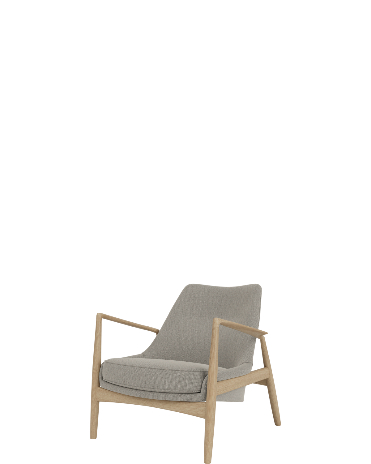 The Seal Lounge Chair Low Back / Natural Oak / Re-wool 0218 (Beige) - real-scale / floor baseline y1874 / 1.00px=1mm