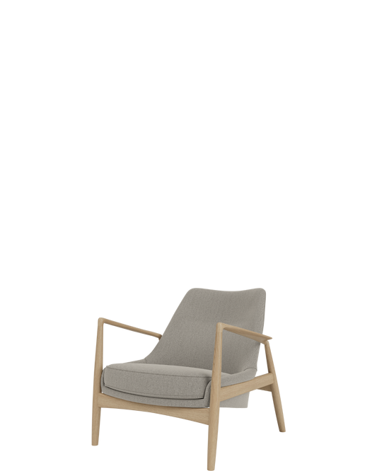The Seal Lounge Chair Low Back / Natural Oak / Re-wool 0218 (Beige) - real-scale / floor baseline y1874 / 1.00px=1mm