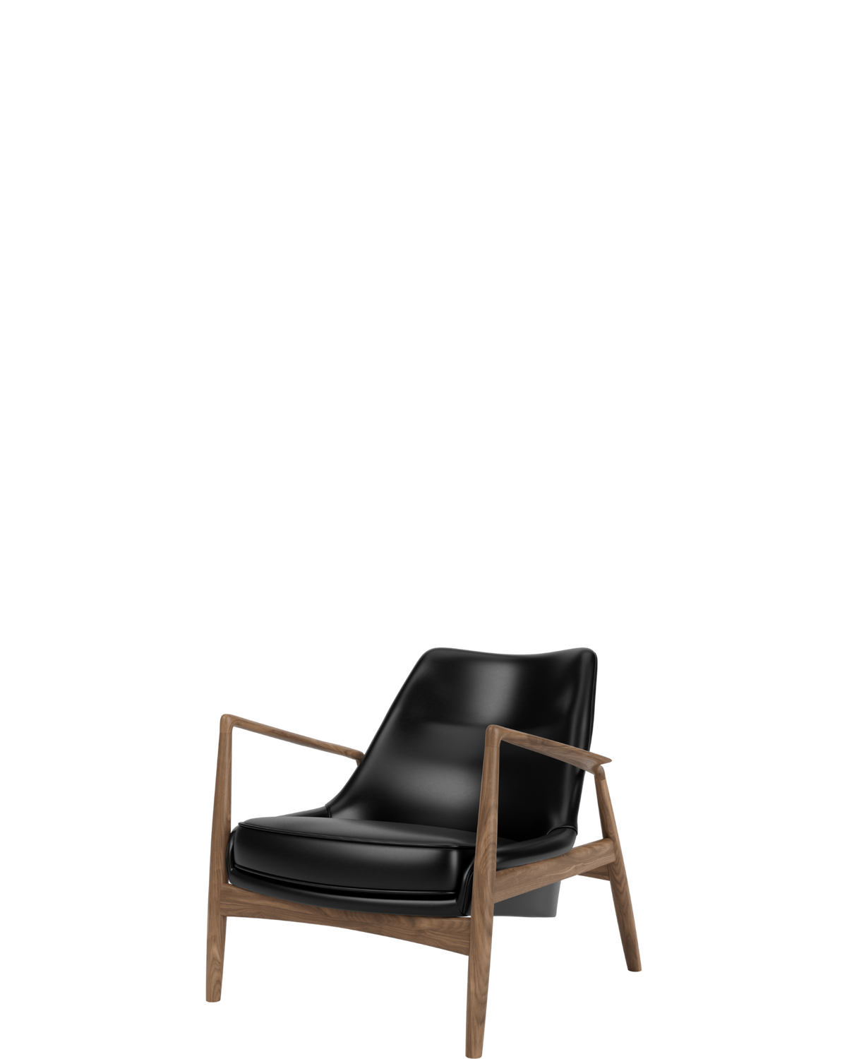 The Seal Lounge Chair Low Back / Walnut / Dakar 0842 (Black) - real-scale / floor baseline y1874 / 1.00px=1mm
