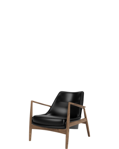 The Seal Lounge Chair Low Back / Walnut / Dakar 0842 (Black) - real-scale / floor baseline y1874 / 1.00px=1mm